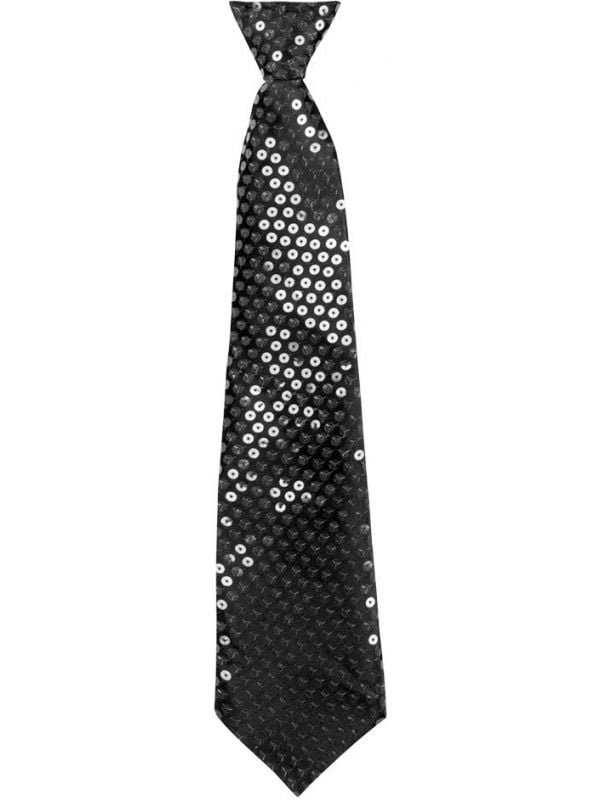 Pailletten stropdas zwart