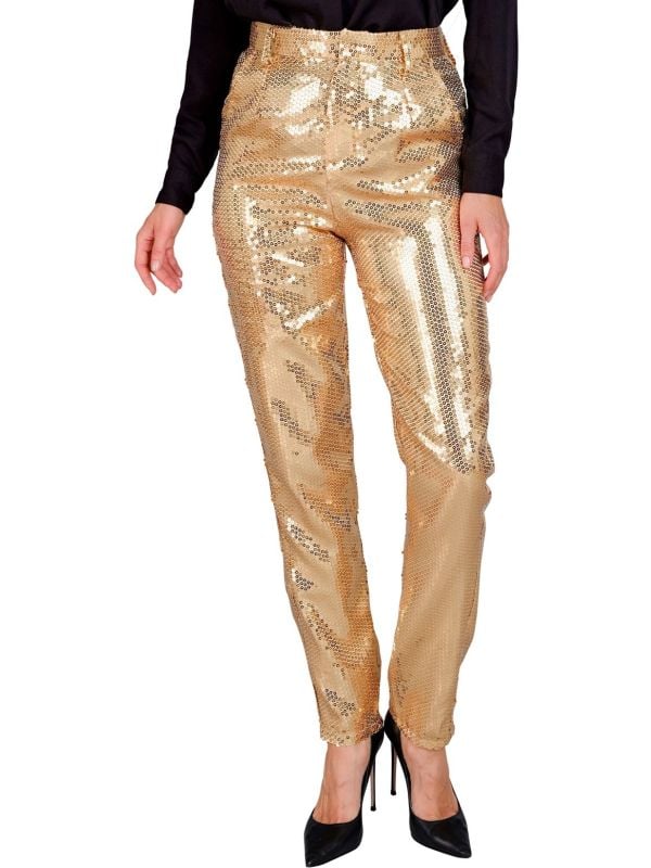 Pantalon gouden pailletten vrouwen