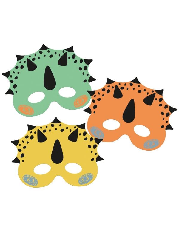 Papieren dino oogmaskers