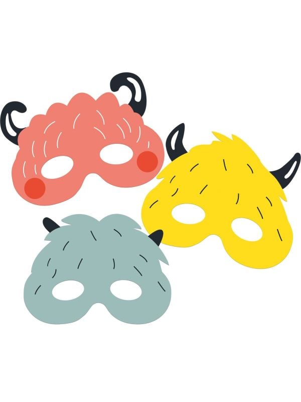 Papieren monster oogmaskers