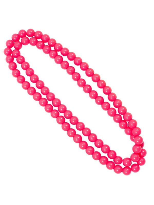 Parelketting neon roze 100cm