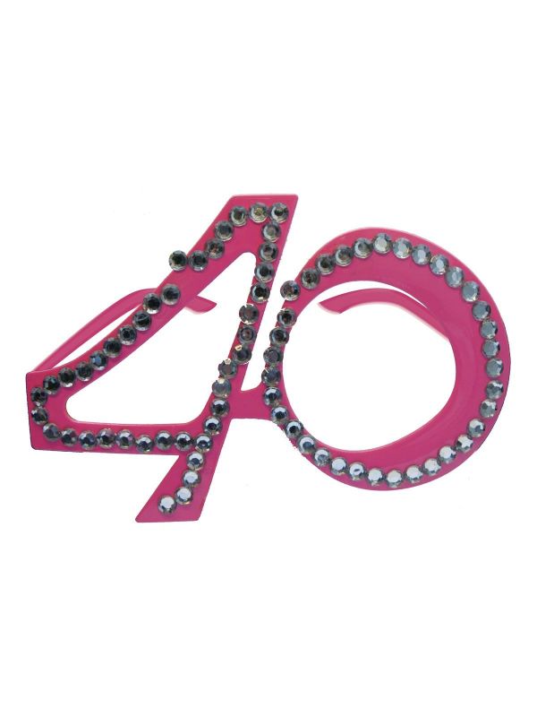 Party bril 40 jaar bling bling roze