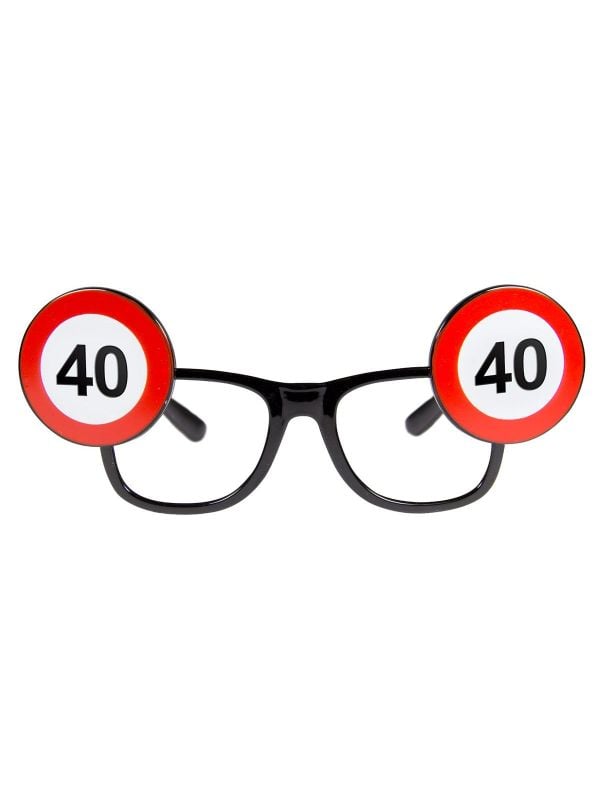 Party bril 40 jaar verkeersbord