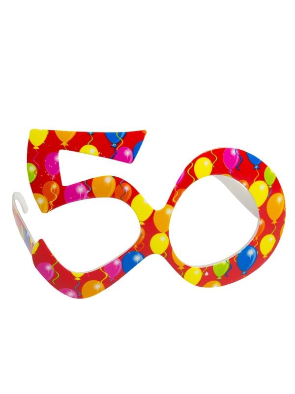 Party bril 50 jaar ballonnen rood main product photo