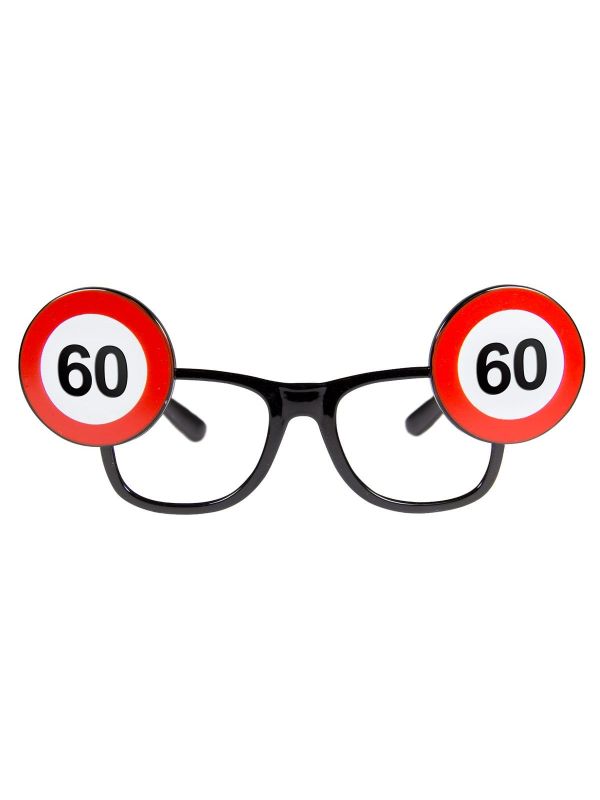 Party bril 60 jaar verkeersbord