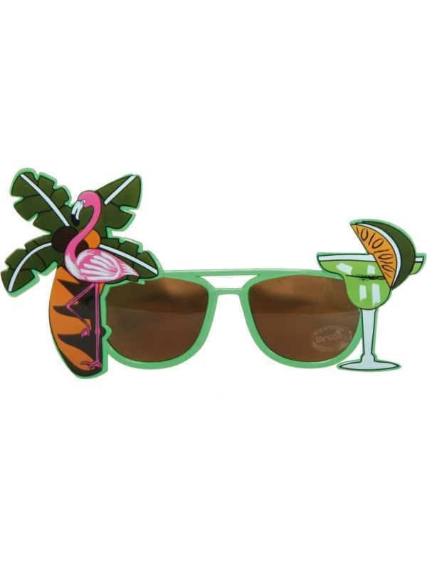 Party bril hawaii flamingo