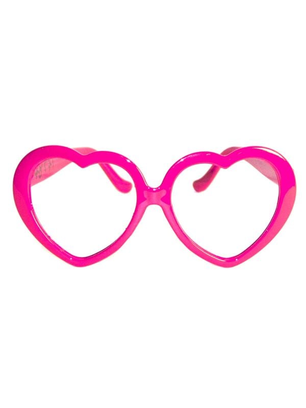 Party bril neon hartjes roze