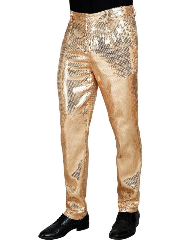 Party broek gouden pailletten mannen