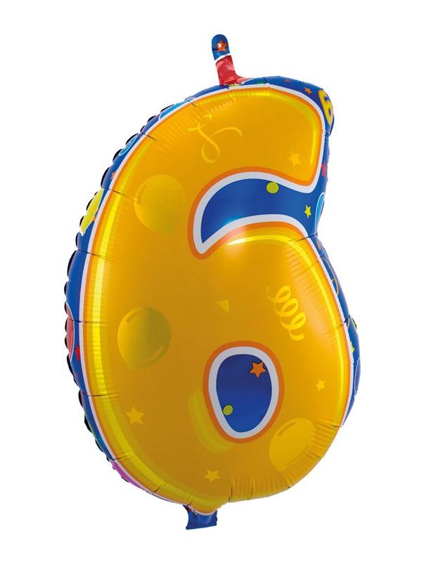 Party cijfer oranje 6 folieballon main product photo