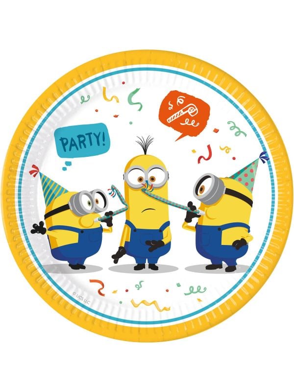 Party Minions feestbordjes 8 stuks