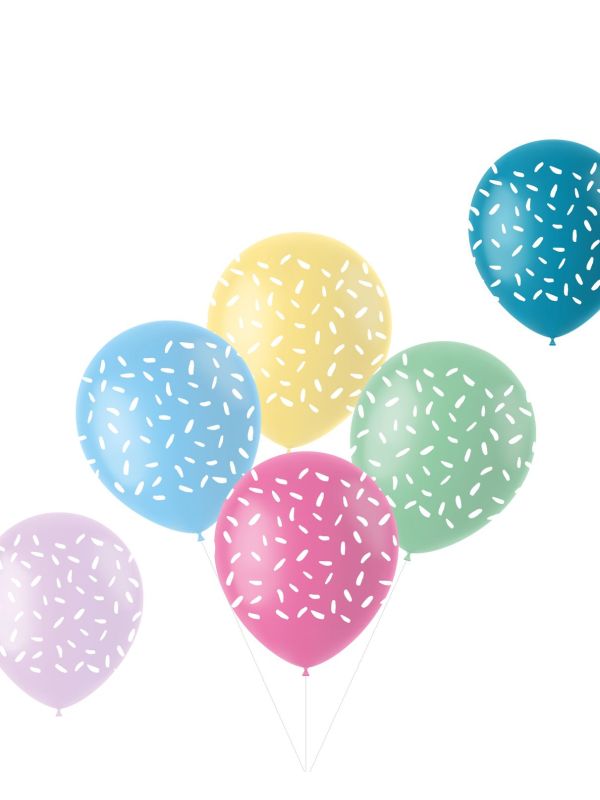 Pastel sprinkles ballonnen 6 stuks main product photo