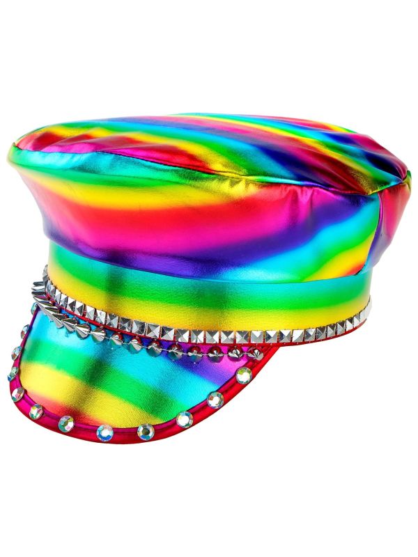 Pet regenboog met studs pride