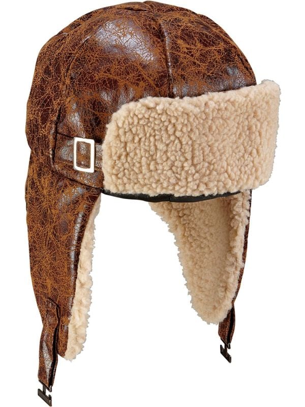 Pilotenmuts vintage bruin main product photo