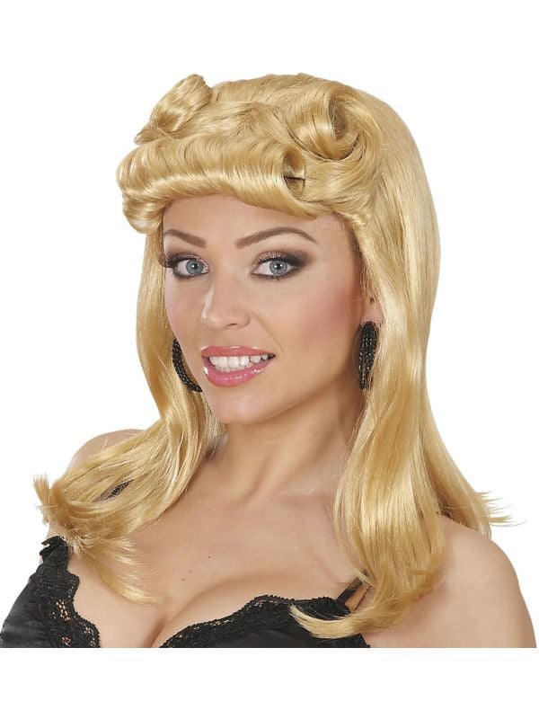 Pin-up pruik blond