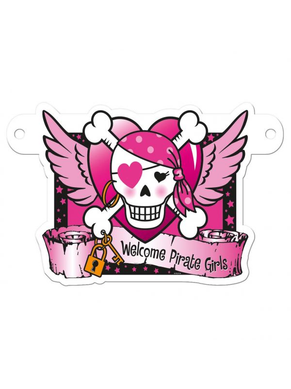 Pink Pirate Girl Banner