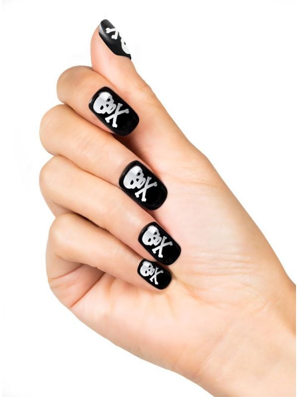 Piraten doodskop nagels 24x