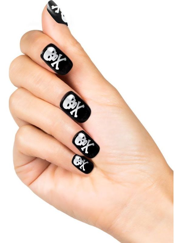 Piraten doodskop nagels 24x