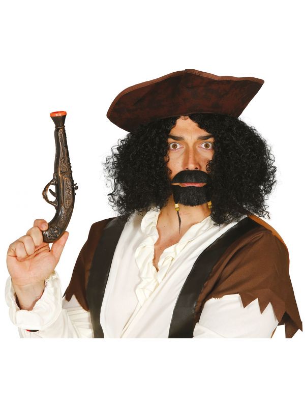Piraten pistool zwart goud 28cm