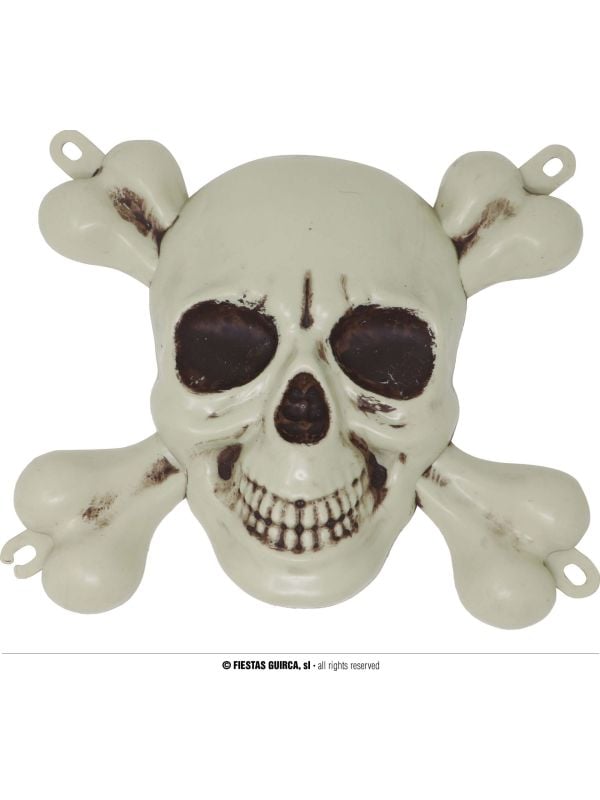Piraten schedel met botten 25 x 30 cm halloween