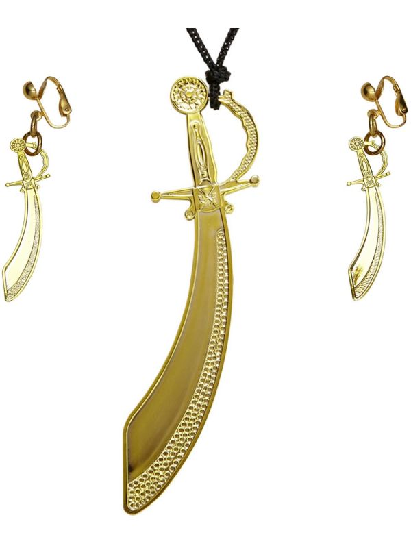 Piratenzwaard ketting en oorbellen main product photo