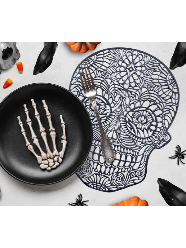 Placemat skelet 38 cm halloween