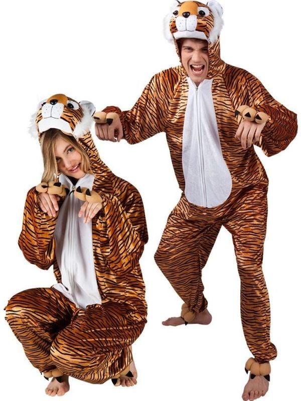 Pluche tijger onesie unisex