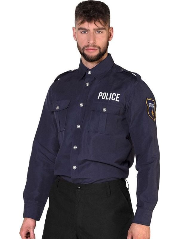 Police blouse heren donker blauw