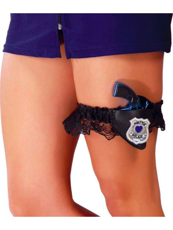 Politie holster met pistool om been