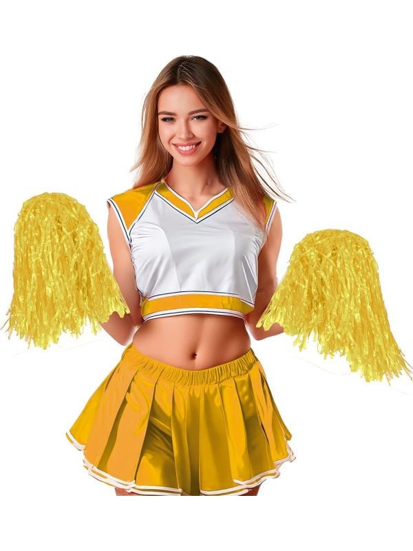 Pom pom cheerleader geel