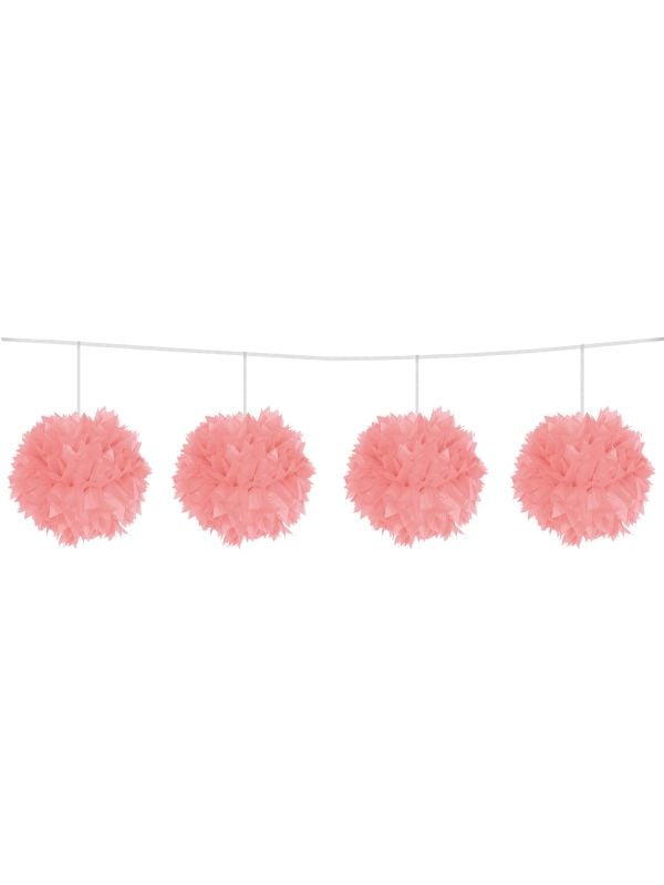 Pompom slinger roze 3 meter