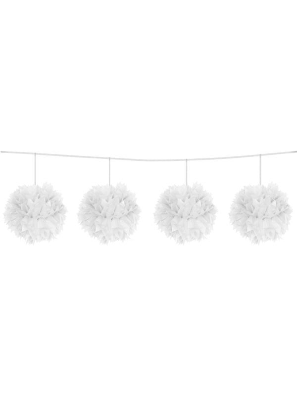 Pompom slinger wit 3 meter