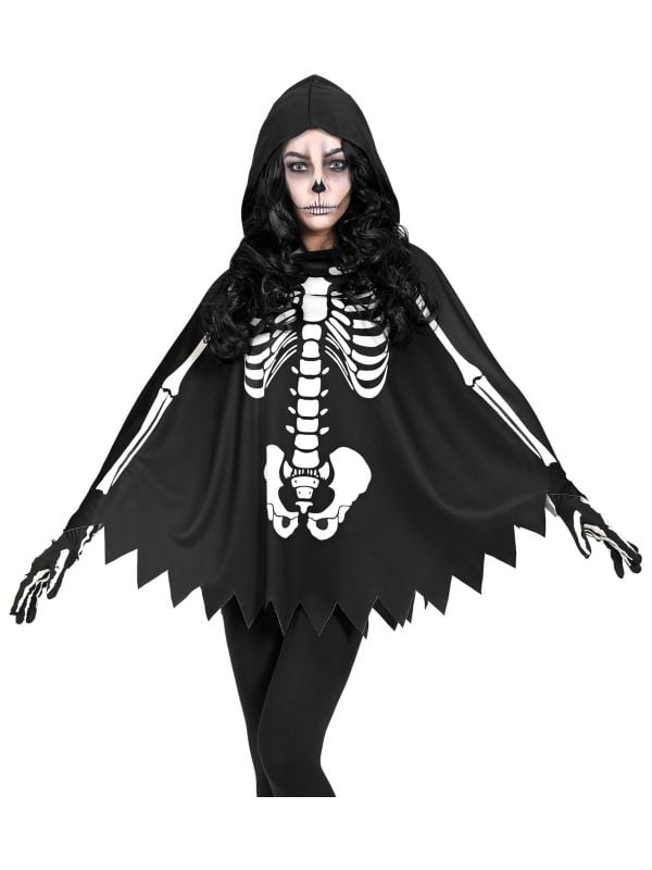 Poncho skelet halloween