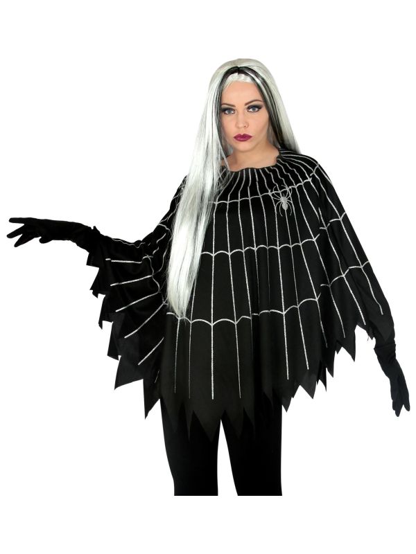 Poncho spinnenweb halloween