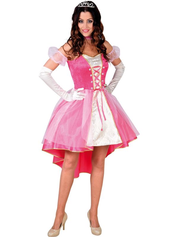 Prinses jurk dames roze Feestkleding