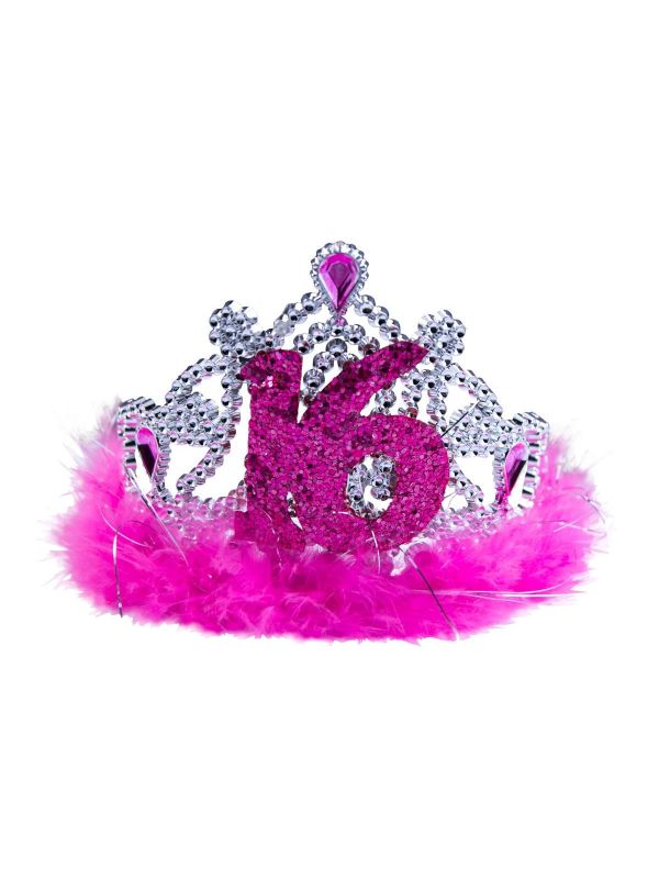 Prinsessenkroon sweet 16 roze