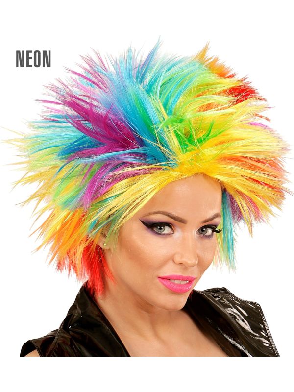 Punk regenboog pruik