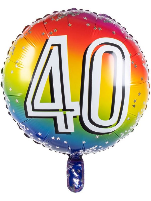 Rainbow folieballon 40 jaar
