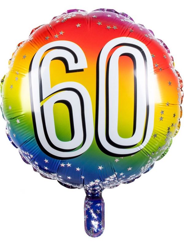 Rainbow folieballon 60 jaar