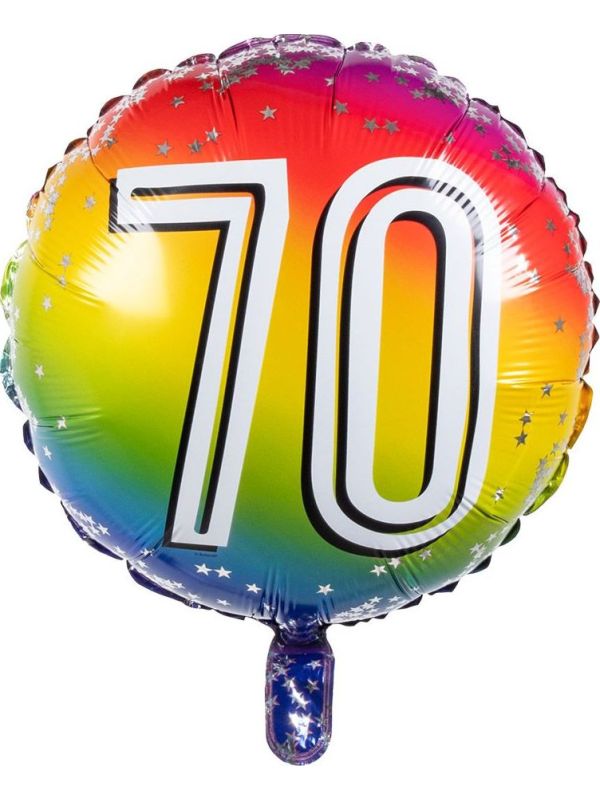Rainbow folieballon 70 jaar main product photo