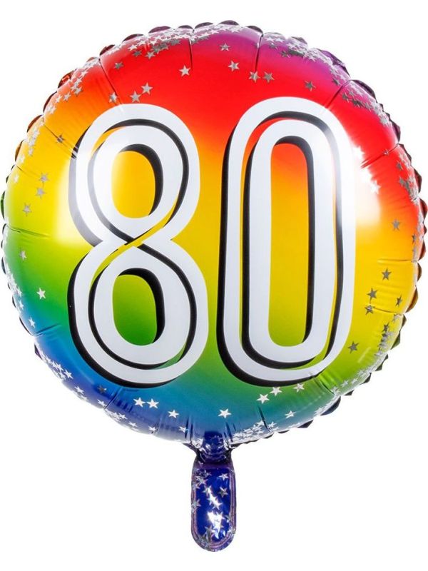 Rainbow folieballon 80 jaar main product photo