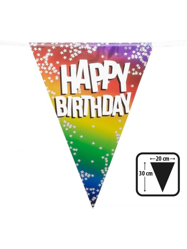 Rainbow vlaggenlijn happy birthday