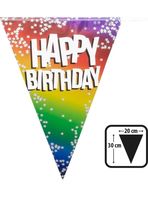 Rainbow vlaggenlijn happy birthday