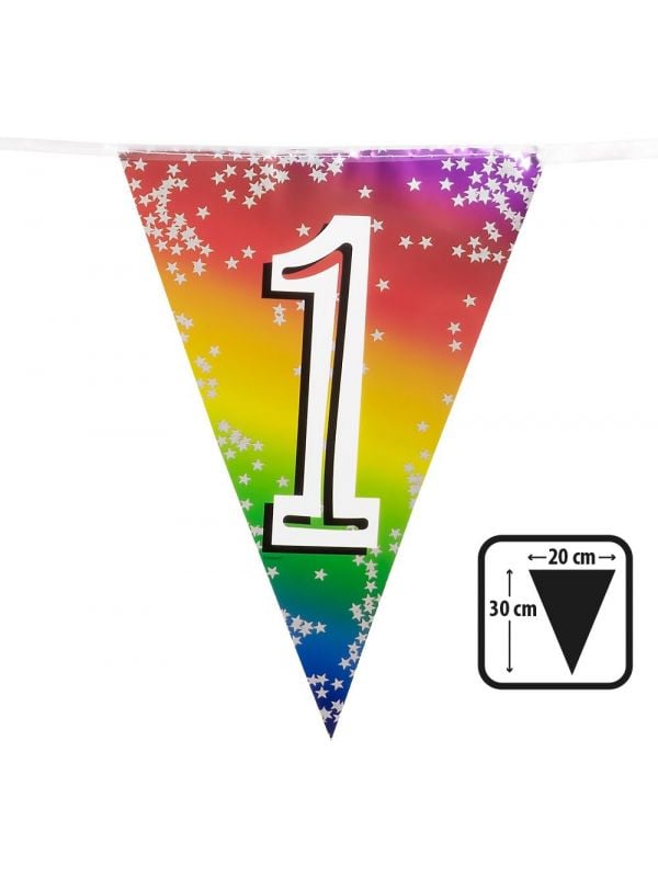 Rainbow vlaggenlijn verjaardag 1 jaar