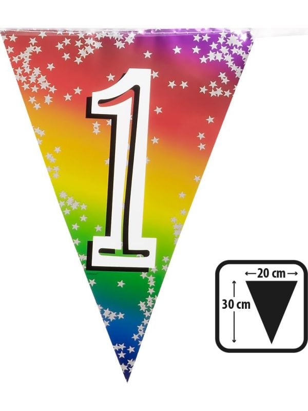 Rainbow vlaggenlijn verjaardag 1 jaar