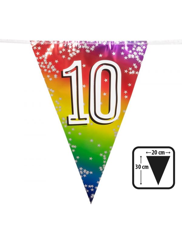 Rainbow vlaggenlijn verjaardag 10 jaar