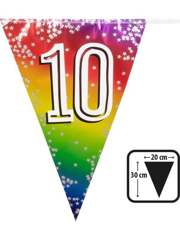 Rainbow vlaggenlijn verjaardag 10 jaar