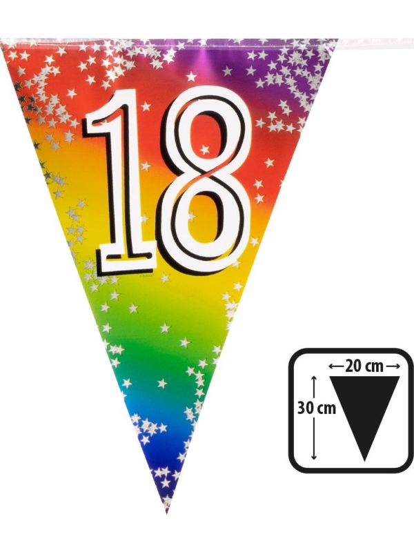 Rainbow vlaggenlijn verjaardag 18 jaar