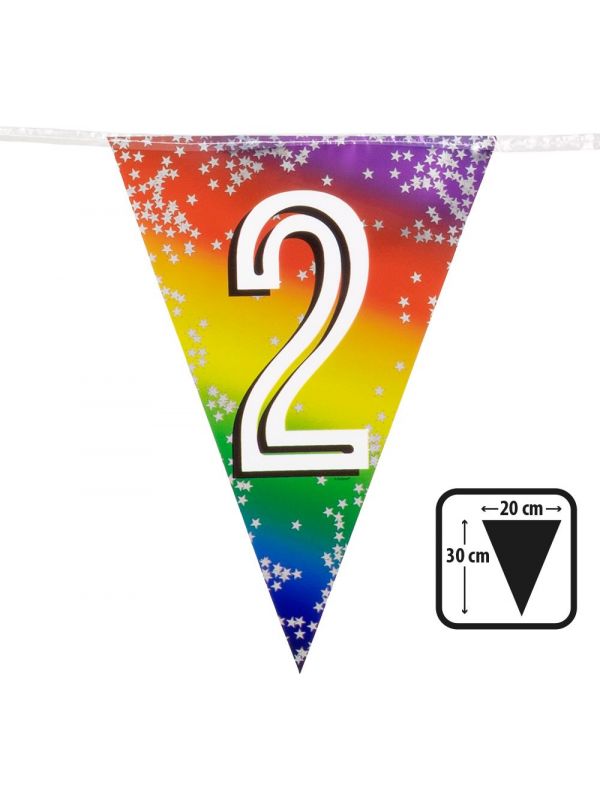 Rainbow vlaggenlijn verjaardag 2 jaar