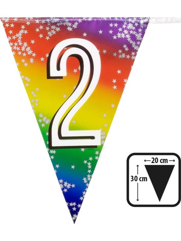 Rainbow vlaggenlijn verjaardag 2 jaar