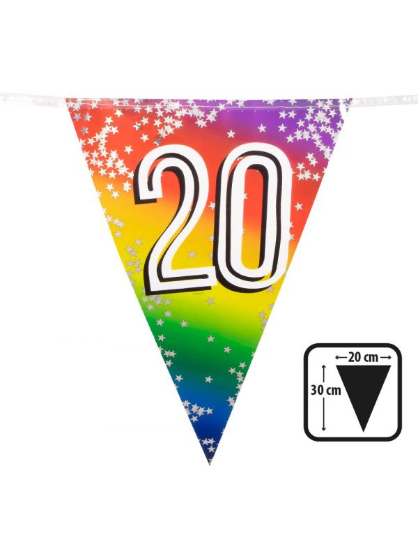 Rainbow vlaggenlijn verjaardag 20 jaar
